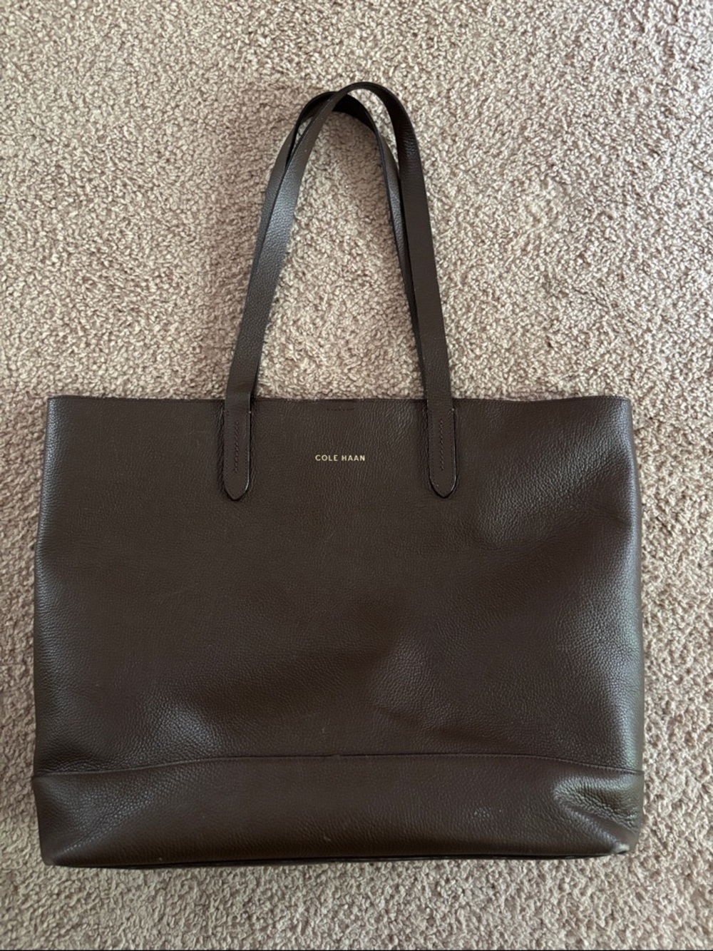 Cole Haan Dark Brown Leather Tote Purse Bag